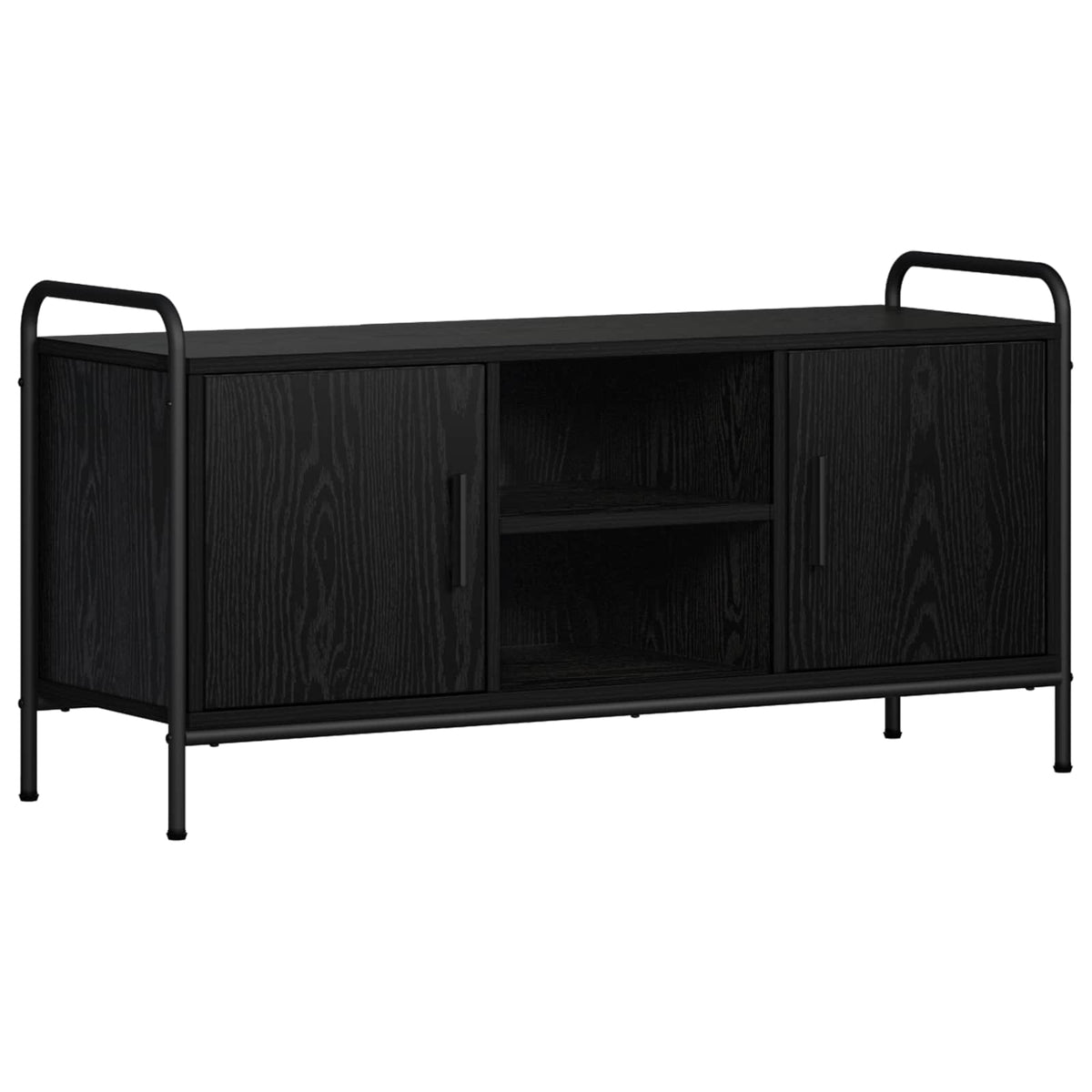 Tv-meubel 99 x 33 x 50 cm Zwart eiken Bewerkt hout