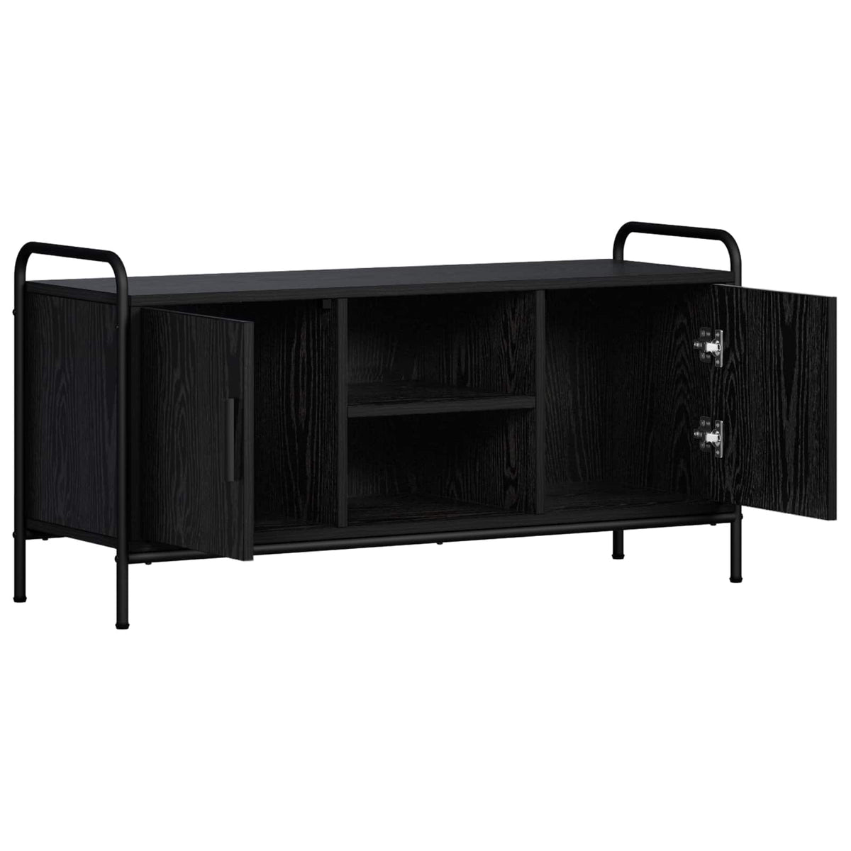 Tv-meubel 99 x 33 x 50 cm Zwart eiken Bewerkt hout