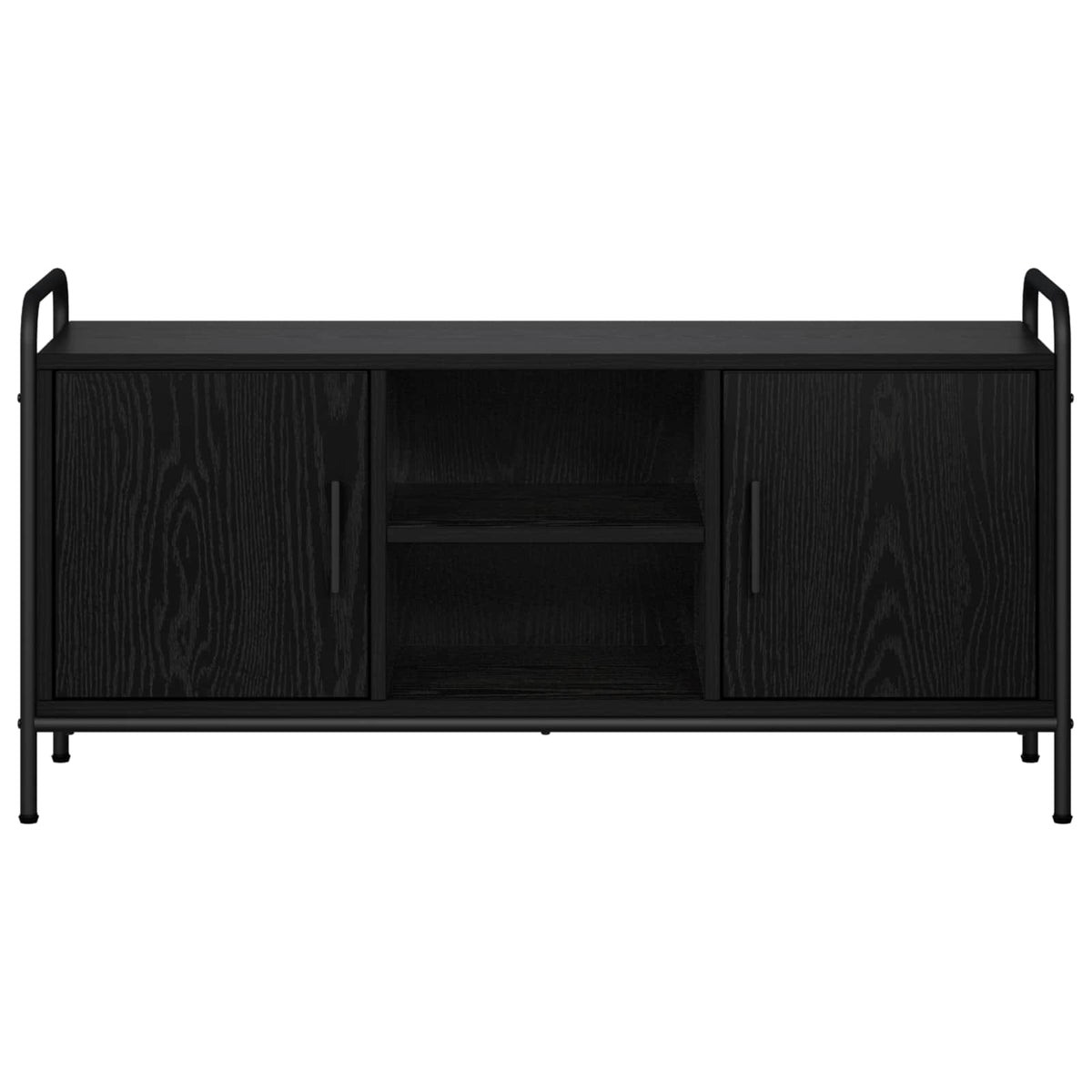 Tv-meubel 99 x 33 x 50 cm Zwart eiken Bewerkt hout