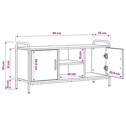 Tv-meubel 99 x 33 x 50 cm Grijs Sonoma Bewerkt hout