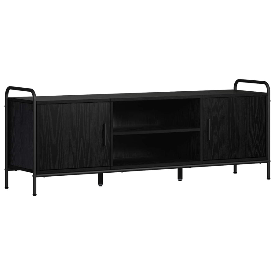 Tv-meubel 133 x 33 x 50 cm Zwart eiken Bewerkt hout
