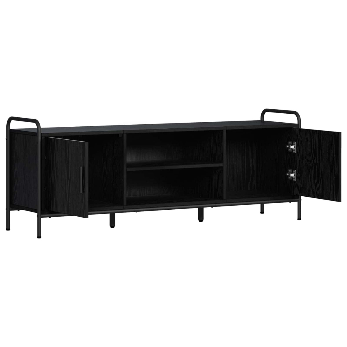Tv-meubel 133 x 33 x 50 cm Zwart eiken Bewerkt hout