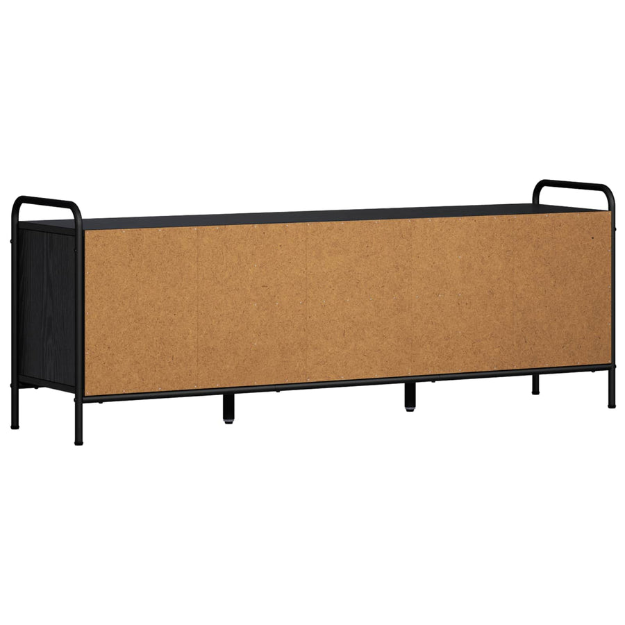 Tv-meubel 133 x 33 x 50 cm Zwart eiken Bewerkt hout