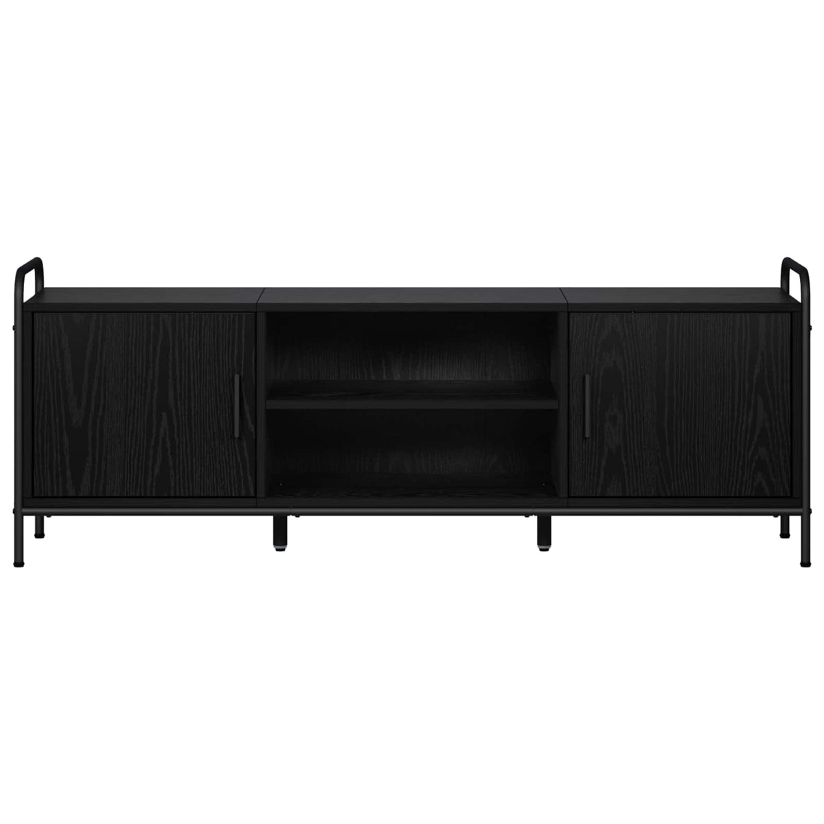 Tv-meubel 133 x 33 x 50 cm Zwart eiken Bewerkt hout