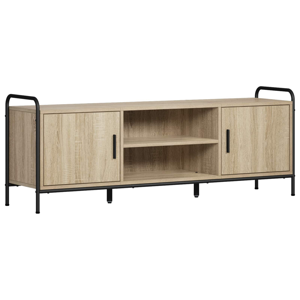 Tv-meubel 133 x 33 x 50 cm Sonoma Eiken Bewerkt hout