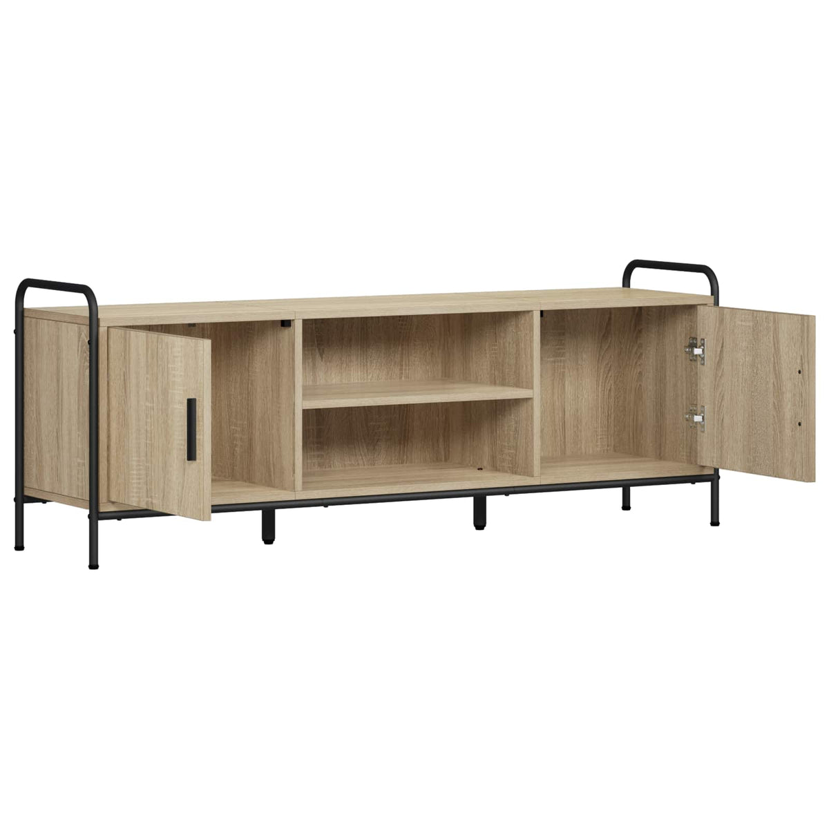 Tv-meubel 133 x 33 x 50 cm Sonoma Eiken Bewerkt hout