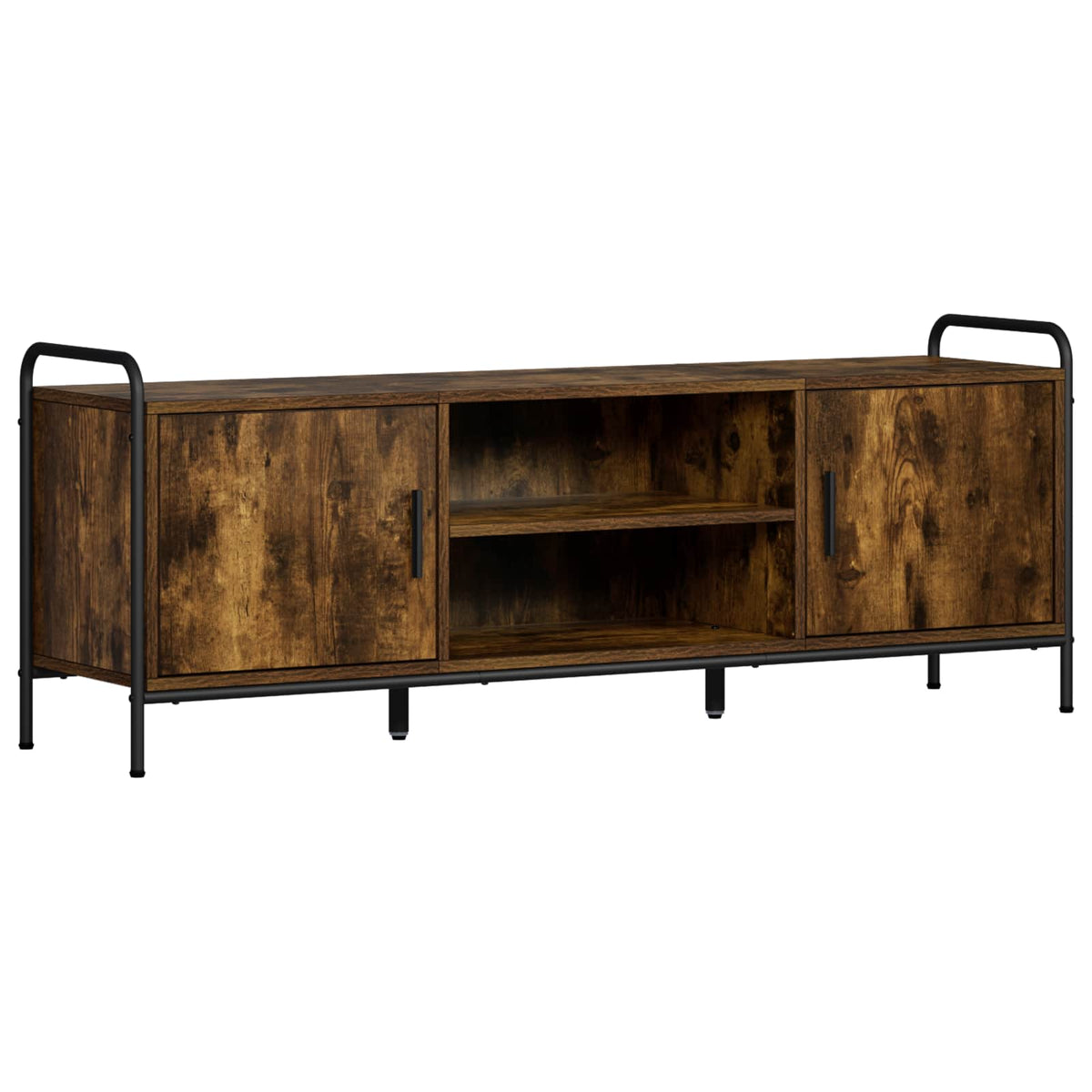 Tv-meubel 133 x 33 x 50 cm Gerookt eiken Bewerkt hout