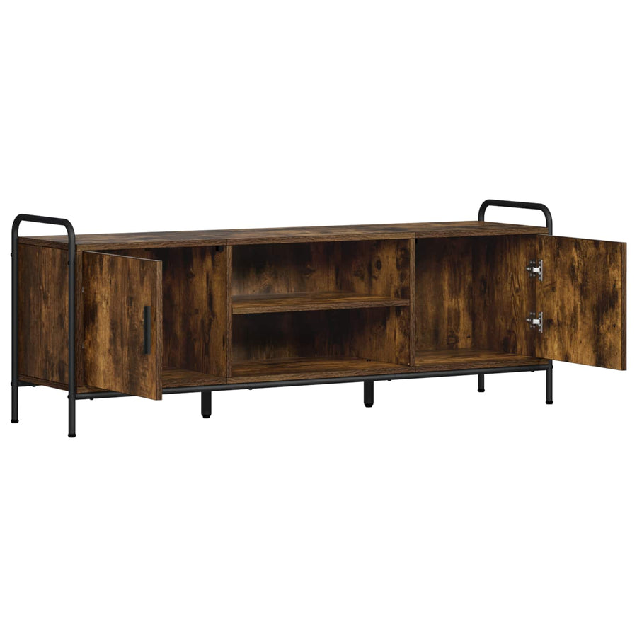 Tv-meubel 133 x 33 x 50 cm Gerookt eiken Bewerkt hout