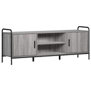 Tv-meubel 133x33x50 cm grijs bewerkt hout