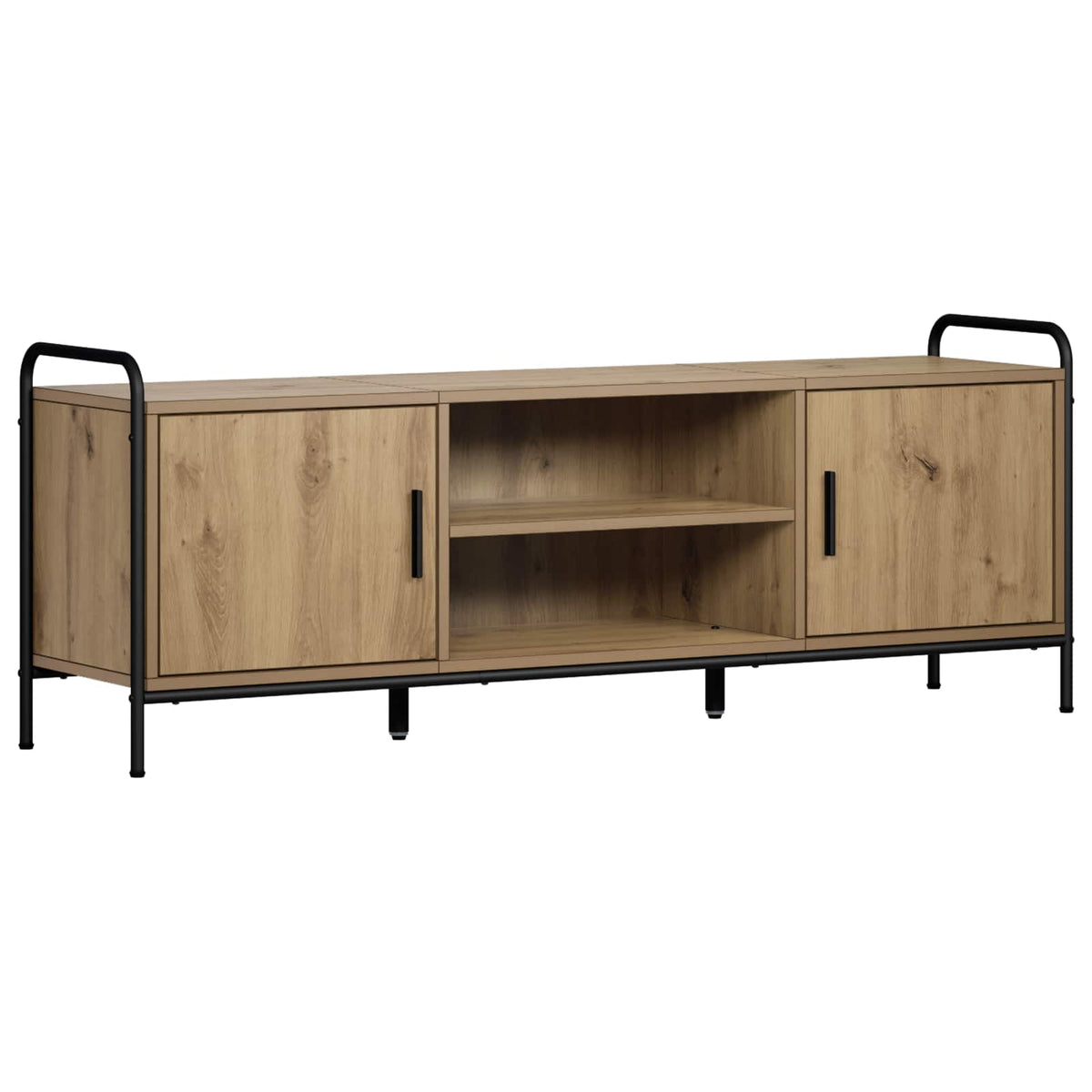 Tv-meubel 133 x 33 x 50 cm Artisanaal eiken Bewerkt hout