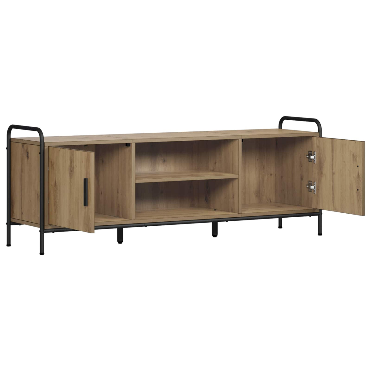 Tv-meubel 133 x 33 x 50 cm Artisanaal eiken Bewerkt hout
