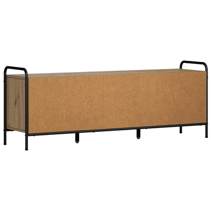 Tv-meubel 133 x 33 x 50 cm Artisanaal eiken Bewerkt hout