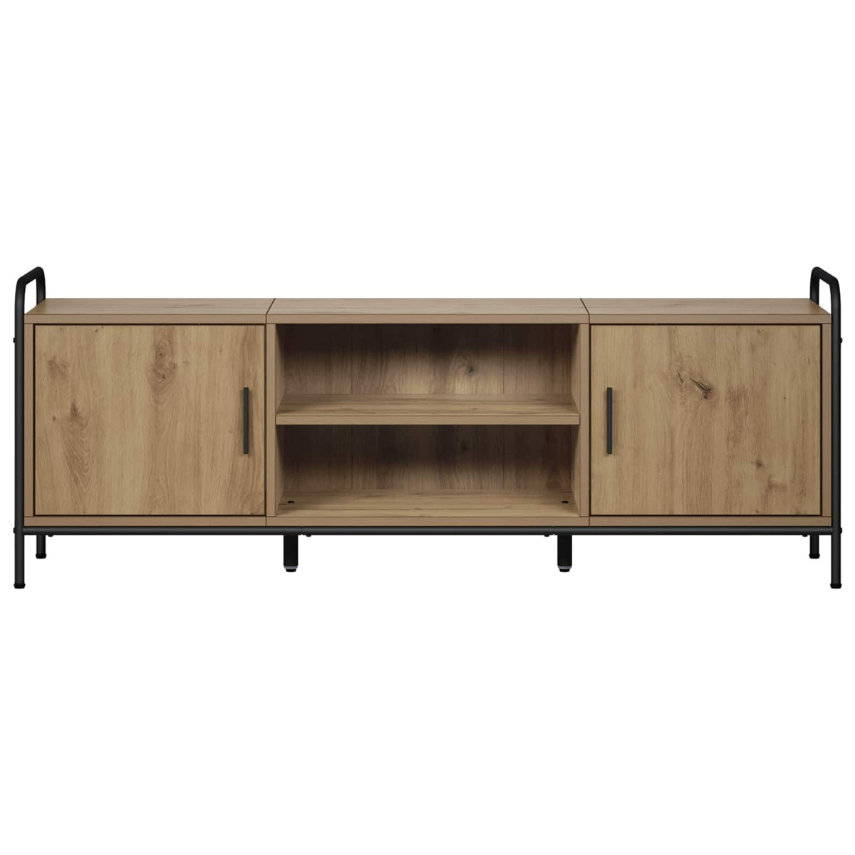 Tv-meubel 133 x 33 x 50 cm Artisanaal eiken Bewerkt hout