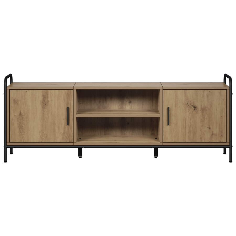 Tv-meubel 133 x 33 x 50 cm Artisanaal eiken Bewerkt hout