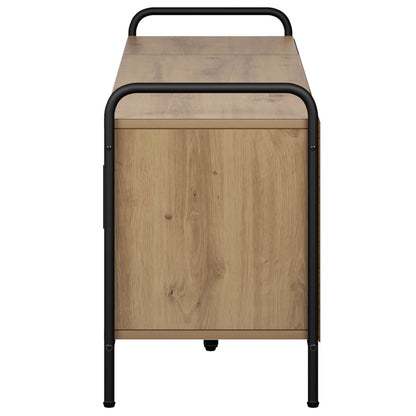 Tv-meubel 133 x 33 x 50 cm Artisanaal eiken Bewerkt hout