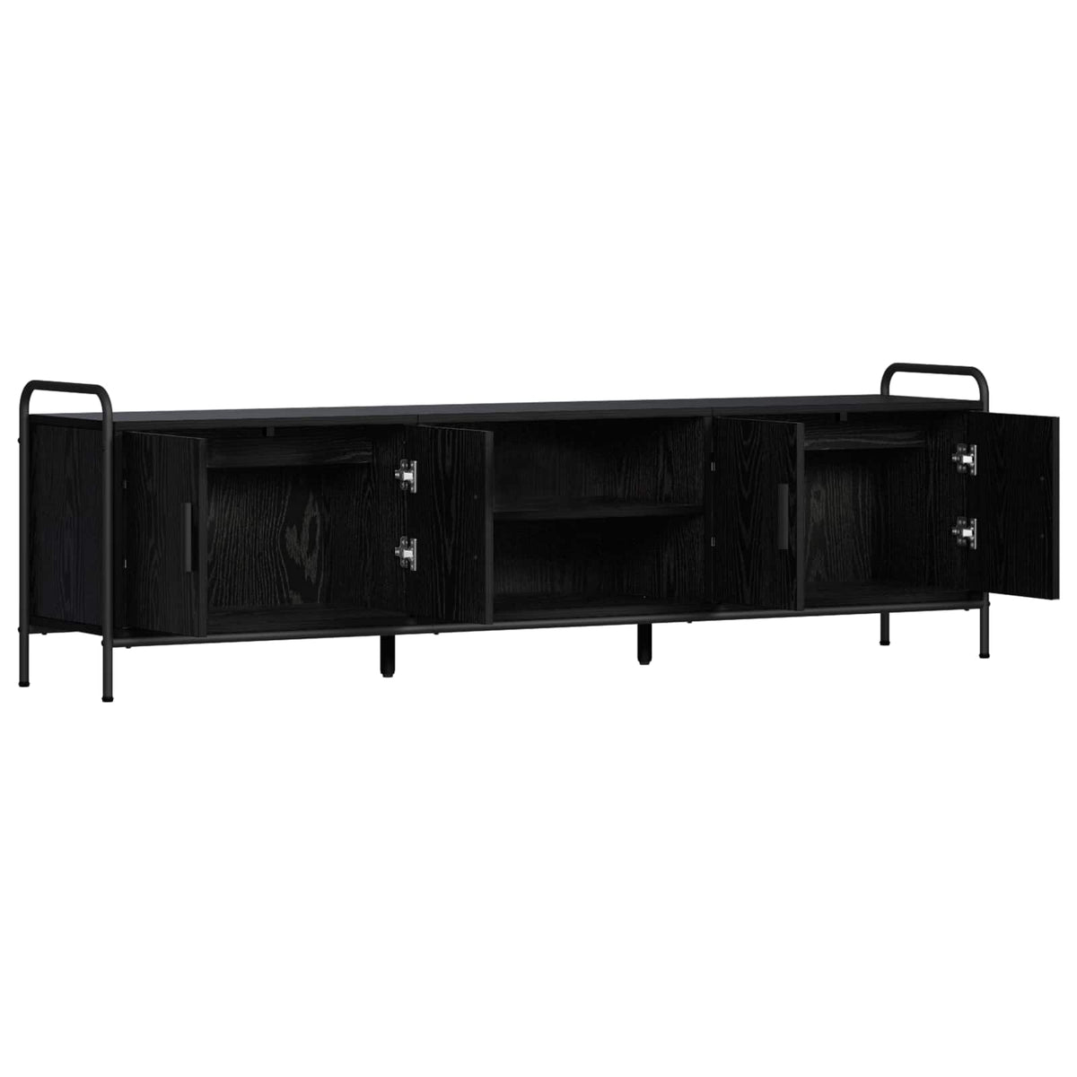 Tv-meubel 167,5 x 33 x 50 cm Zwart eiken Bewerkt hout