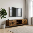 Tv-meubel 167,5x33x50 cm gerookt eiken bewerkt hout