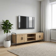 Tv-meubel 167,5x33x50 cm artisanaal eiken