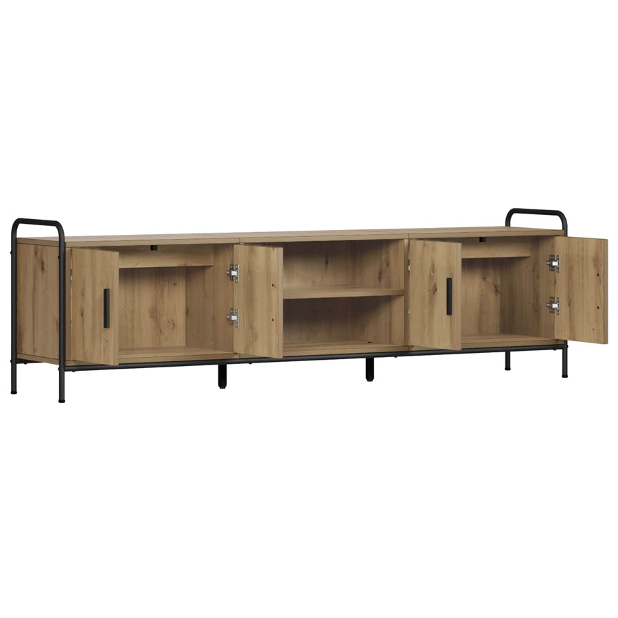 Tv-meubel 167,5 x 33 x 50 cm Artisanaal eiken Bewerkt hout