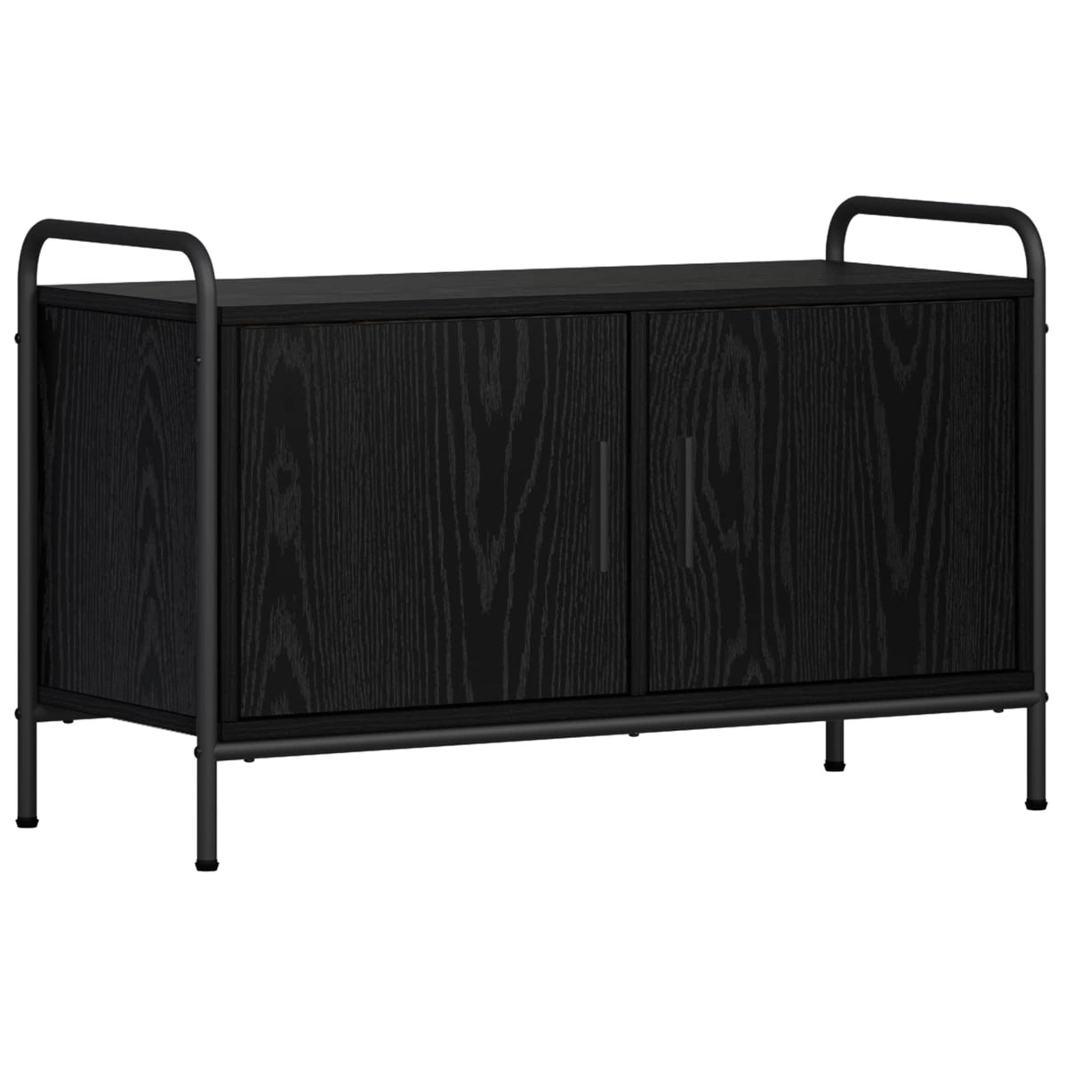 Tv-meubel 79,5 x 33 x 50 cm Zwart eiken Bewerkt hout