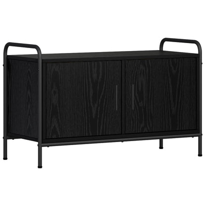 Tv-meubel 79,5 x 33 x 50 cm Zwart eiken Bewerkt hout