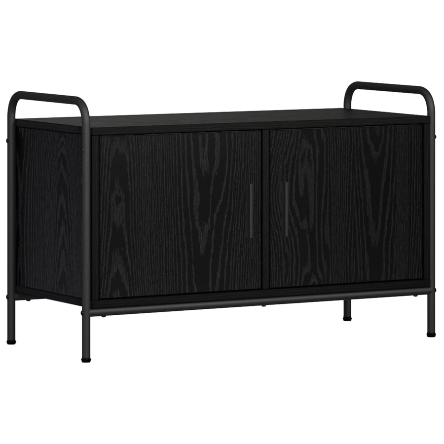 Tv-meubel 79,5 x 33 x 50 cm Zwart eiken Bewerkt hout