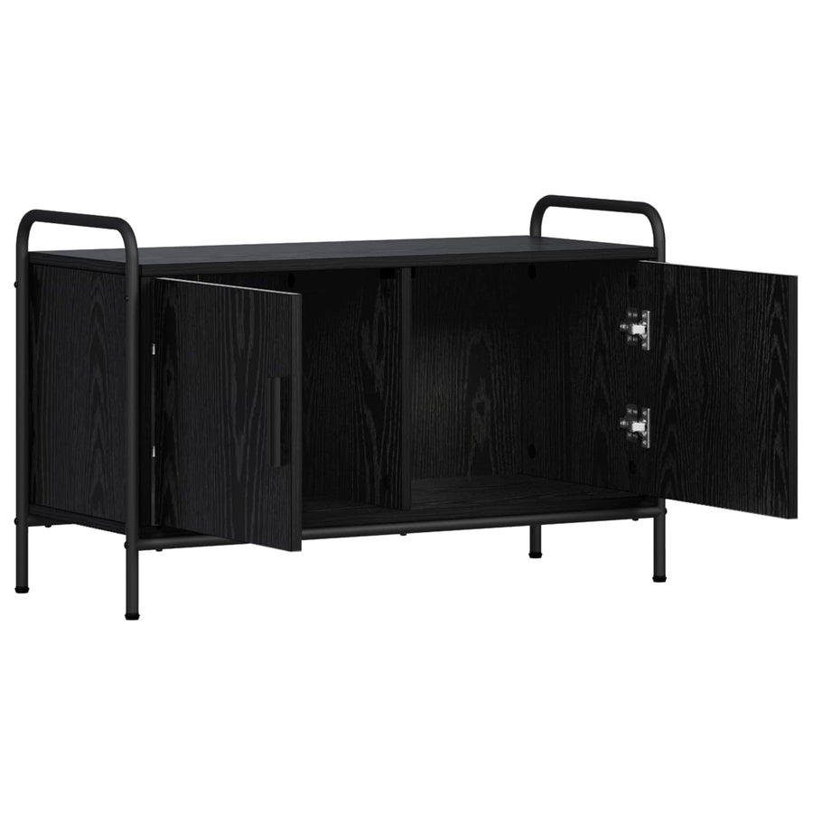 Tv-meubel 79,5 x 33 x 50 cm Zwart eiken Bewerkt hout