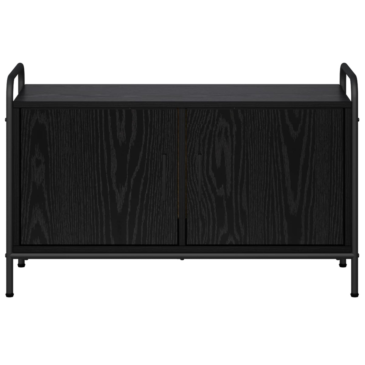 Tv-meubel 79,5 x 33 x 50 cm Zwart eiken Bewerkt hout