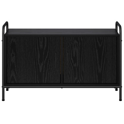 Tv-meubel 79,5 x 33 x 50 cm Zwart eiken Bewerkt hout