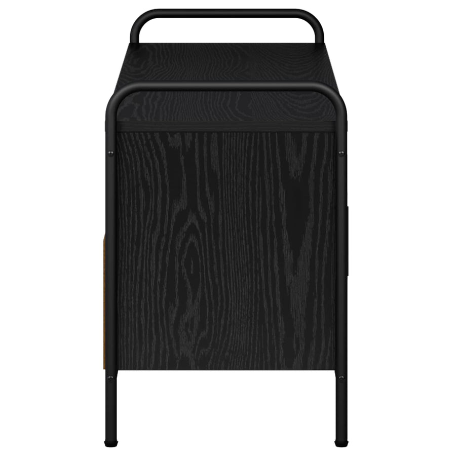 Tv-meubel 79,5 x 33 x 50 cm Zwart eiken Bewerkt hout