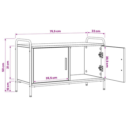 Tv-meubel 79,5 x 33 x 50 cm Sonoma Eiken Bewerkt hout