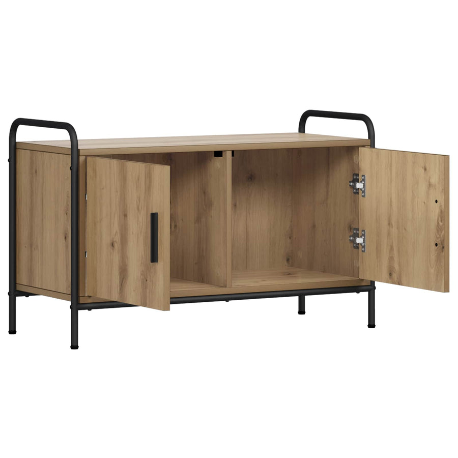 Tv-meubel 79,5 x 33 x 50 cm Artisanaal eiken Bewerkt hout