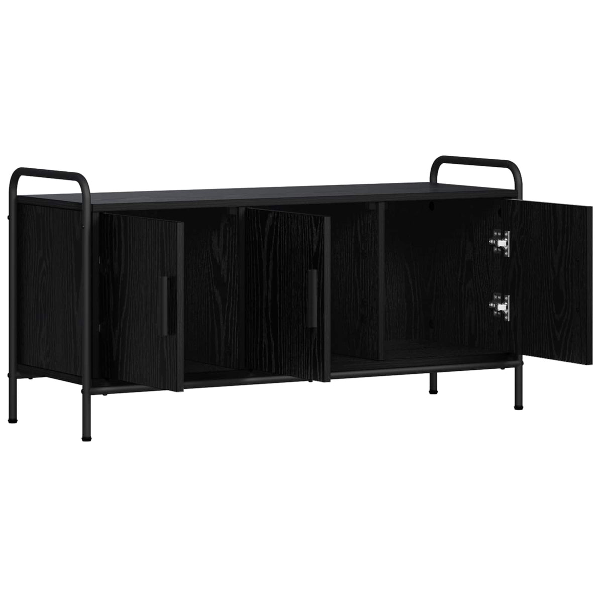 Tv-meubel 79,5 x 33 x 50 cm Zwart eiken Bewerkt hout