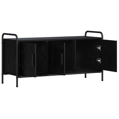 Tv-meubel 79,5 x 33 x 50 cm Zwart eiken Bewerkt hout