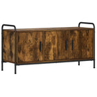 Tv-meubel 99x33x50 cm gerookt eiken bewerkt hout