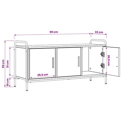 Tv-meubel 79,5 x 33 x 50 cm Gerookt eiken Bewerkt hout