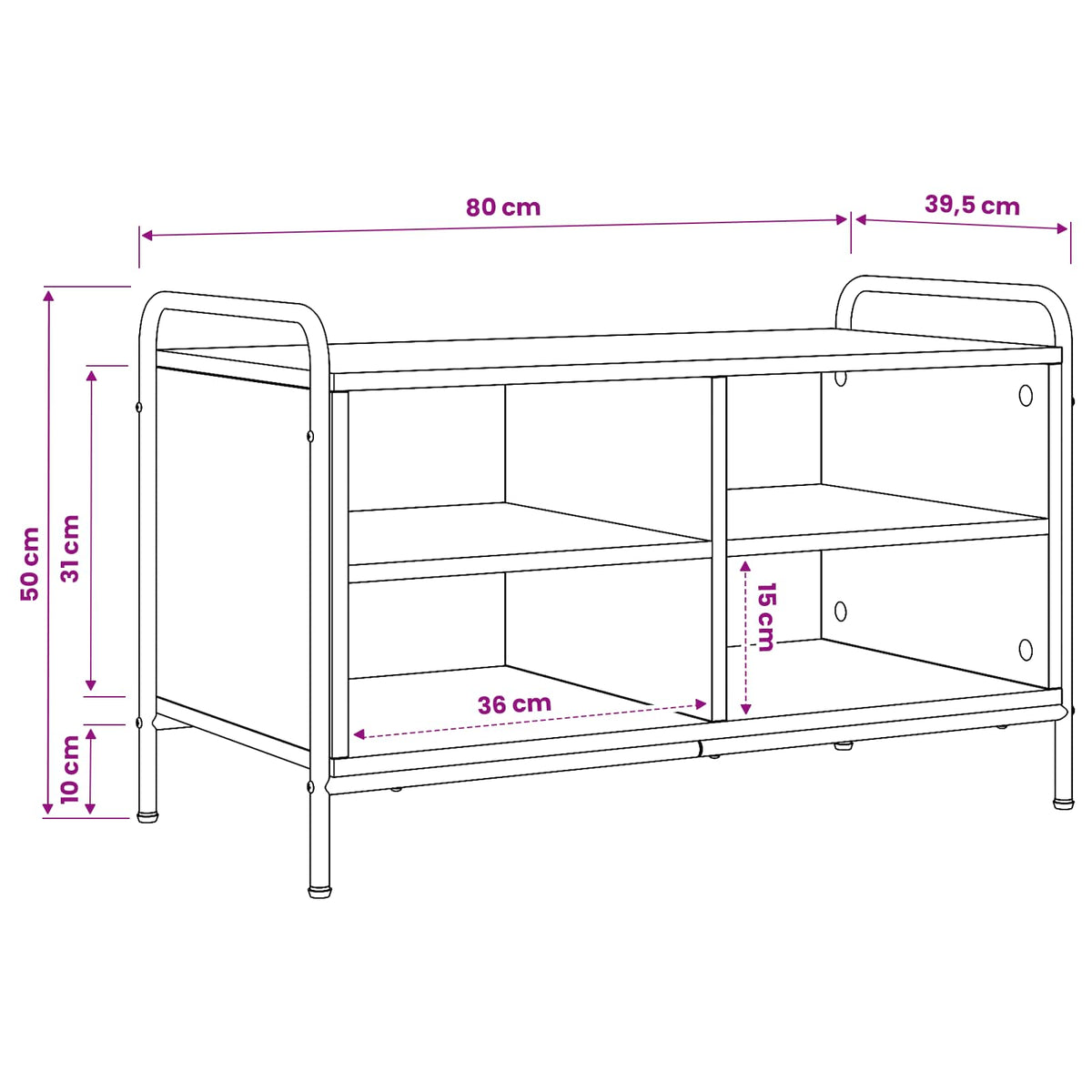 Tv-meubel 140 x 39,5 x 50 cm Zwart eiken Bewerkt hout