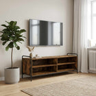 Tv-meubel 140x39,5x50 cm gerookt eiken bewerkt hout
