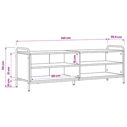 Tv-meubel 140 x 39,5 x 50 cm Grijs Sonoma Bewerkt hout