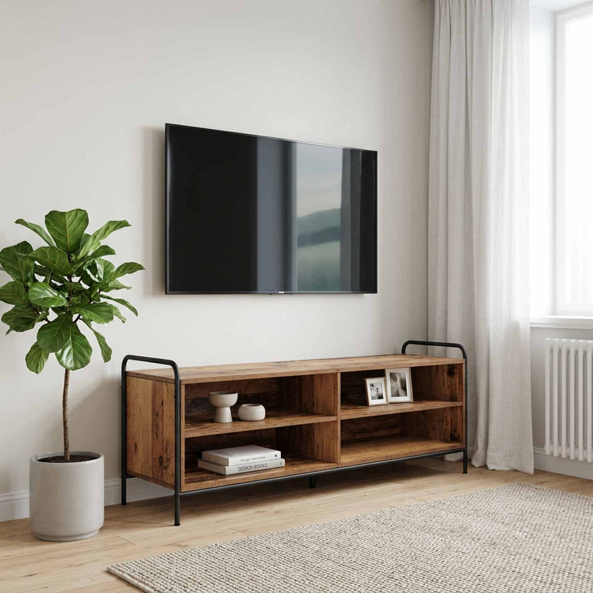 Tv-meubel 140 x 39,5 x 50 cm Oud hout Bewerkt hout