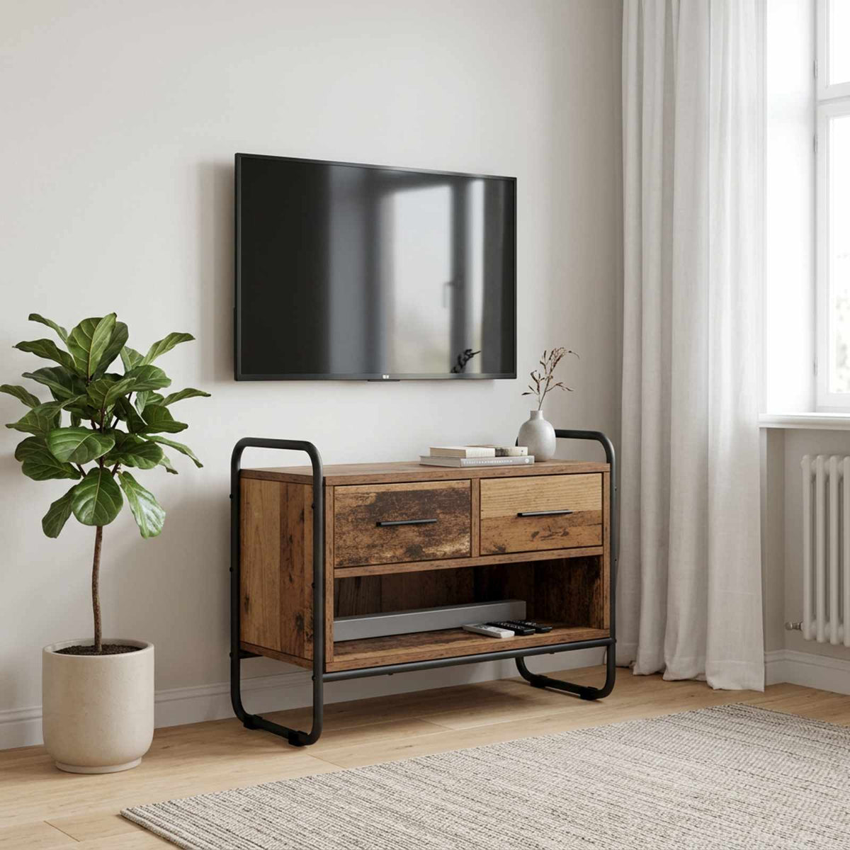 Tv-meubel 60 x 30 x 50 cm Oud hout Bewerkt hout