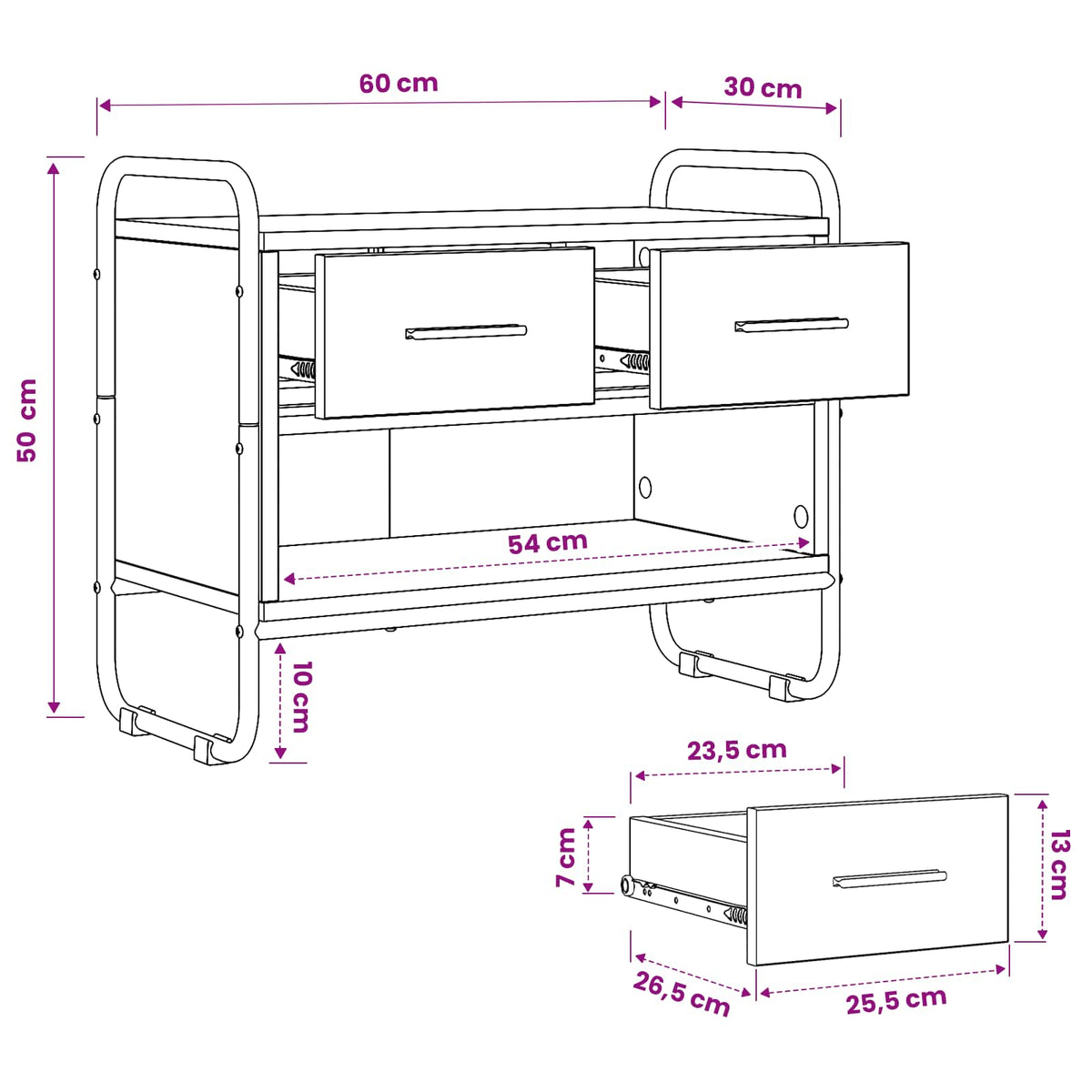 Tv-meubel 60 x 30 x 50 cm Oud hout Bewerkt hout
