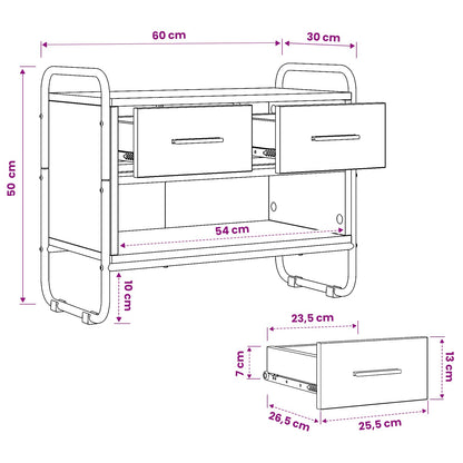 Tv-meubel 60 x 30 x 50 cm Oud hout Bewerkt hout
