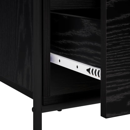 Dressoir Zwart eiken 97 x 33 x 81 cm Bewerkt hout
