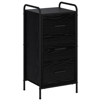 Dressoir Zwart eiken 97 x 33 x 81 cm Bewerkt hout