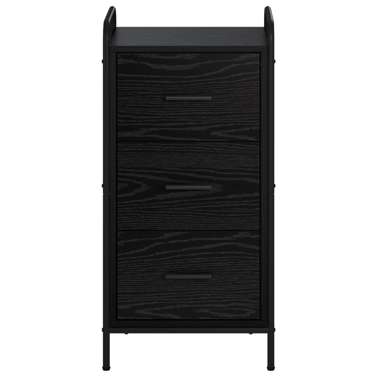 Dressoir Zwart eiken 97 x 33 x 81 cm Bewerkt hout