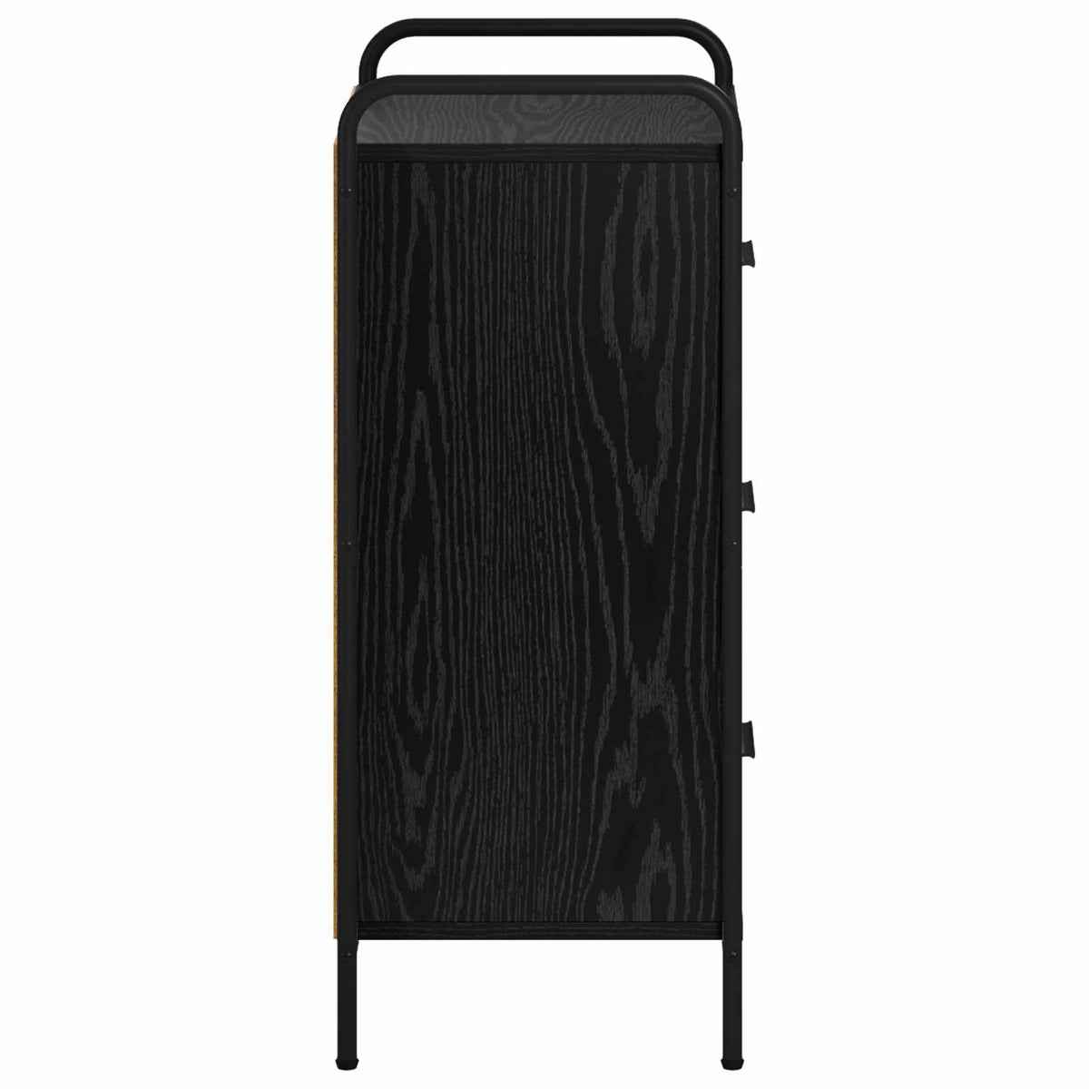 Dressoir Zwart eiken 97 x 33 x 81 cm Bewerkt hout