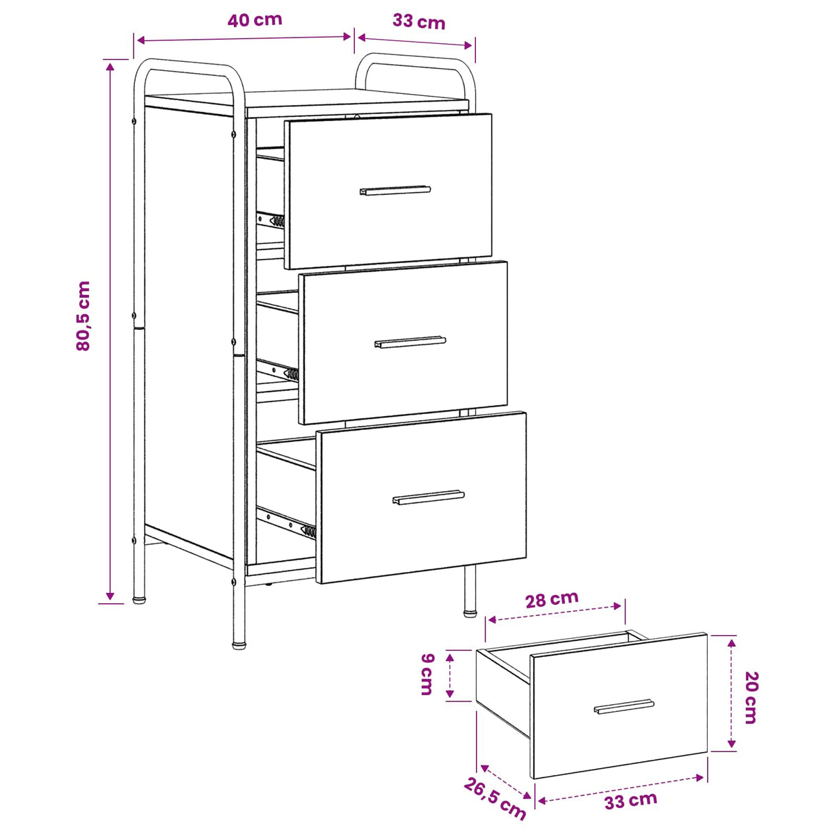Dressoir Sonoma Eiken 97 x 33 x 81 cm Bewerkt hout