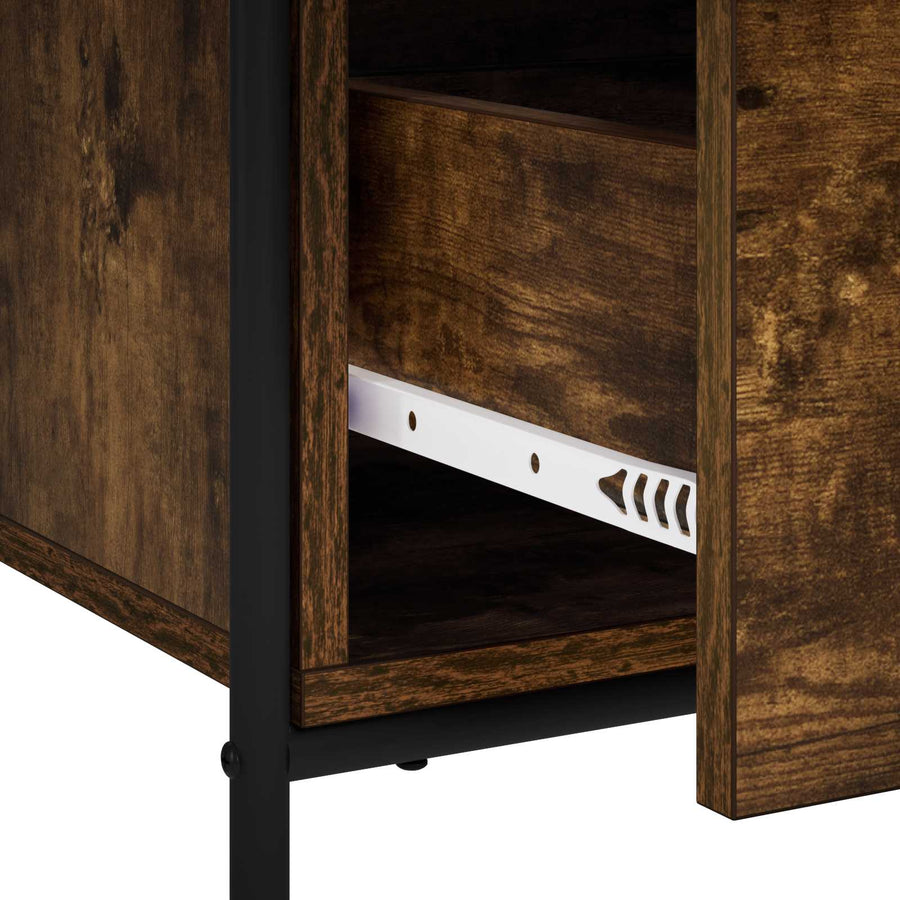 Dressoir Gerookt eiken 97 x 33 x 81 cm Bewerkt hout