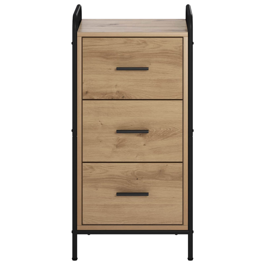 Dressoir Artisanaal eiken 97 x 33 x 81 cm Bewerkt hout